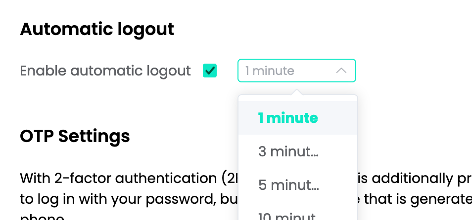 Automatic Logout option